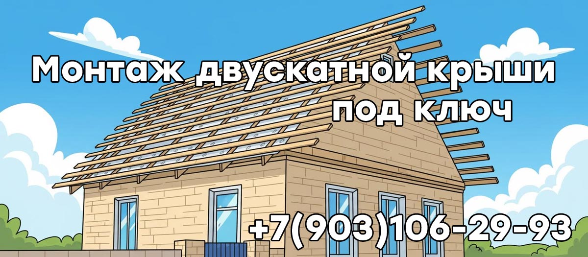 Монтаж двускатной крыши под ключ в Серпухово и Серпуховском районе